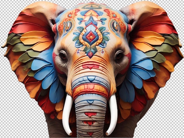 PSD psd di una faccia di elefante colorata