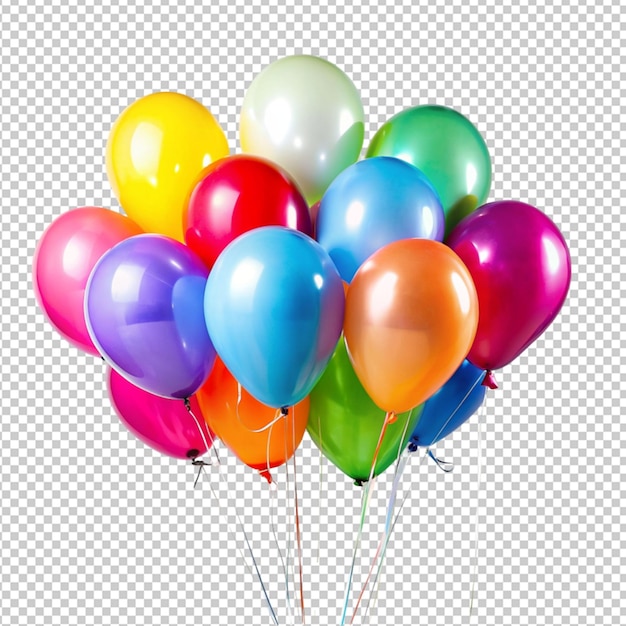 PSD psd of a colorful helium balloons on transparent background