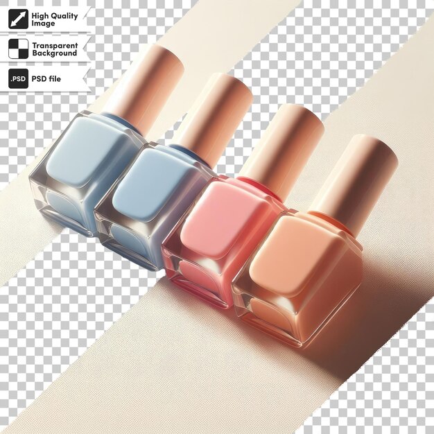 PSD psd colorful nail polish bottles on transparent background