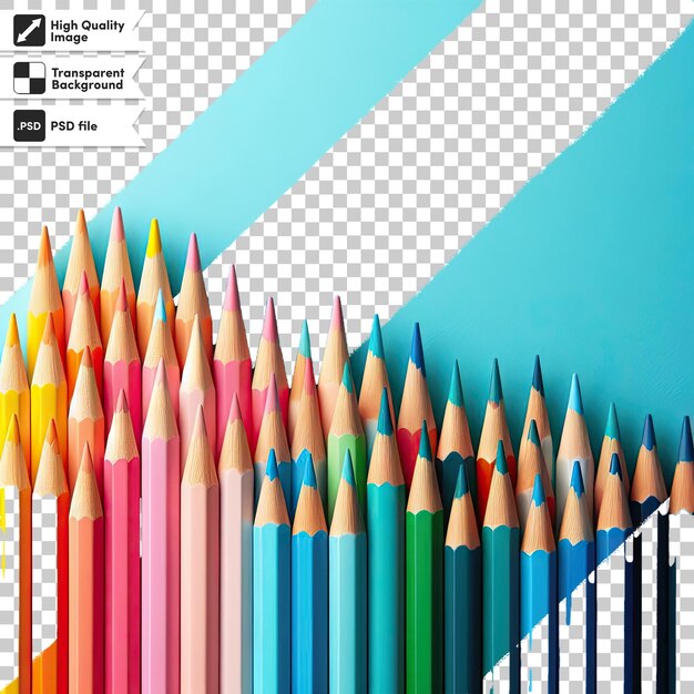 Psd colorful pencils on transparent background