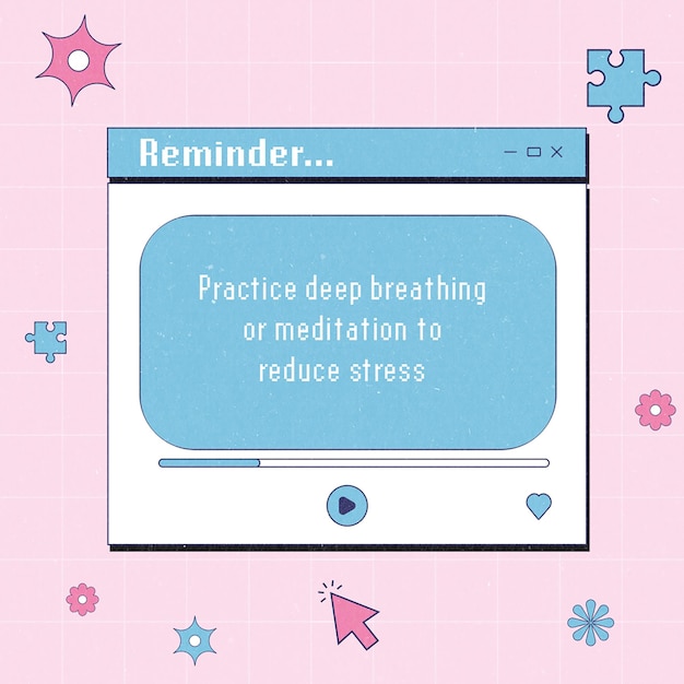 PSD Colorful Reminder Pop Up Cartoon Design Concept dla mediów społecznościowych i szablonu postów na Instagramie