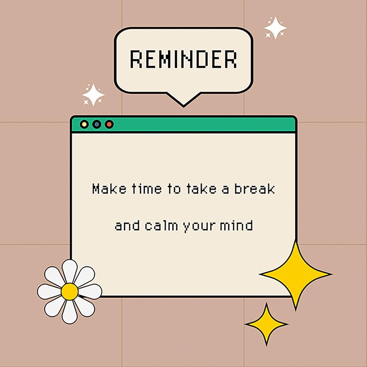 PSD psd colorful reminder pop up cartoon design concept for social media and instagram post template