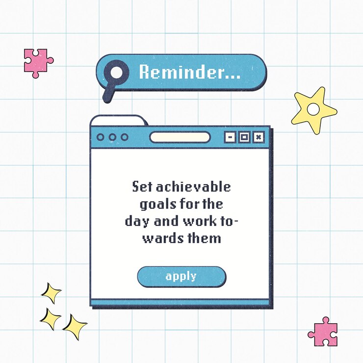 PSD psd colorful reminder pop up cartoon design concept for social media and instagram post template