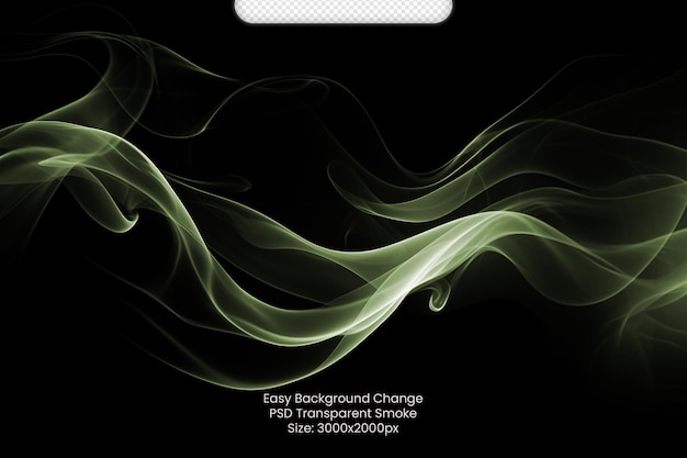 PSD psd colorful smoke isolated on transparent black background