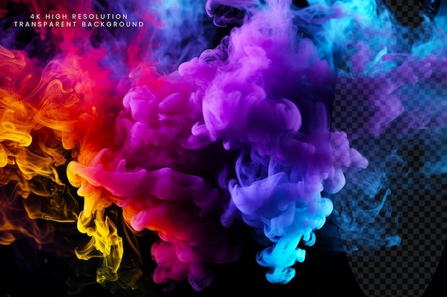 Psd colorful smoke transparent background