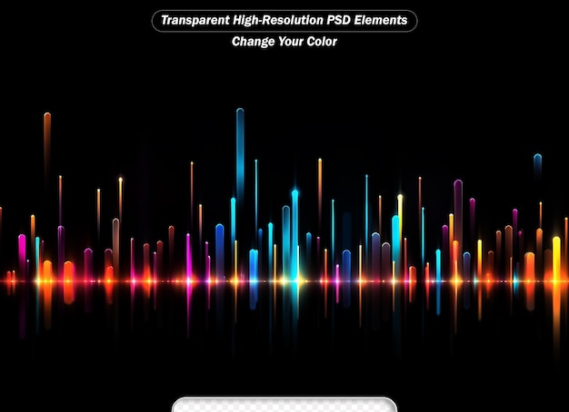 PSD psd colorful sound wave equalizer vector design