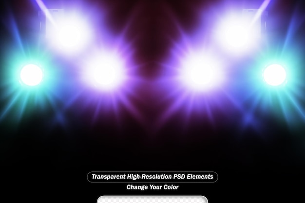 PSD psd colorful stage lights transparent background