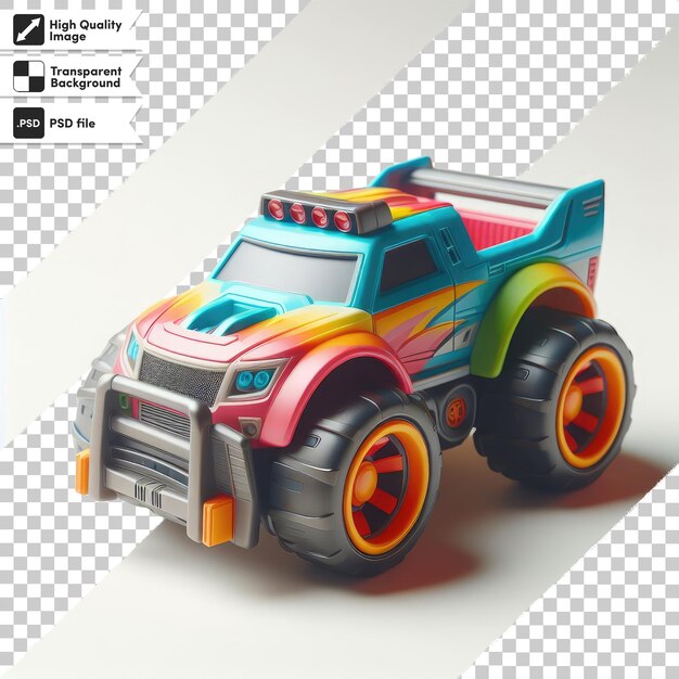 PSD auto giocattolo colorata psd su sfondo trasparente