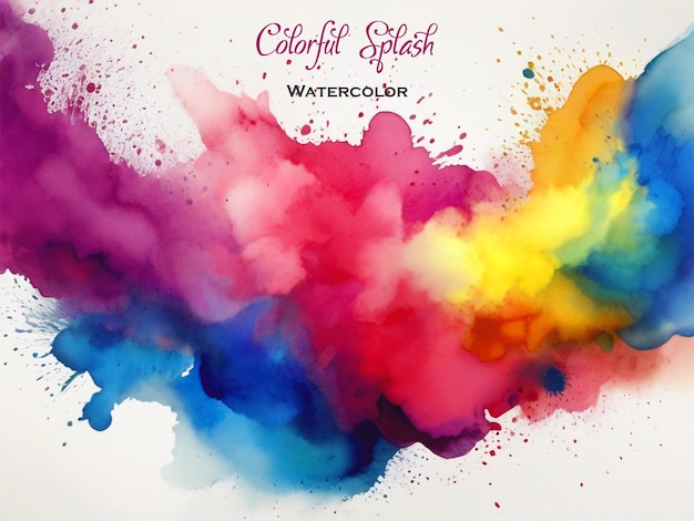 Psd colorful watercolor splash background