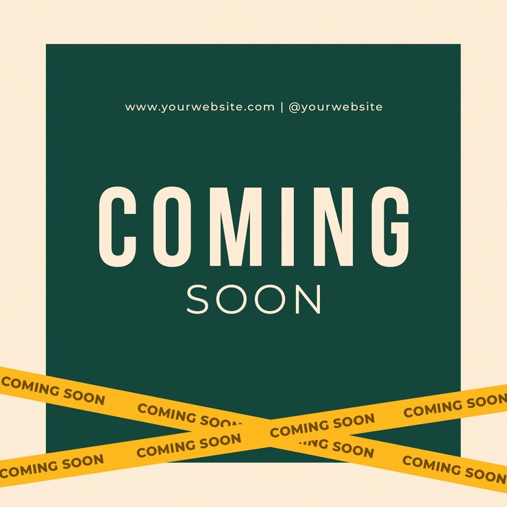 PSD psd coming soon on cream and dark green background instagram post template