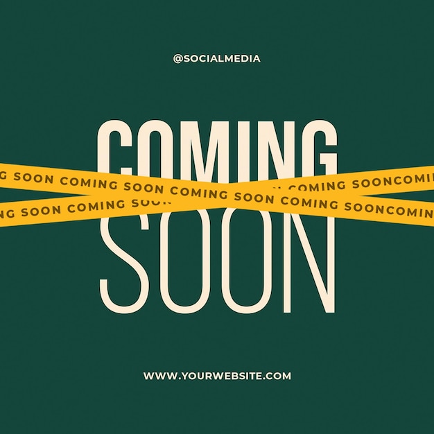 PSD psd coming soon on dark green background instagram post template