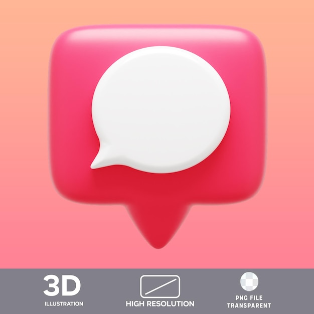 PSD-commentaarmelding 3D-illustratie