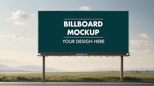 PSD commercial billboard mockup display design and outdoor background