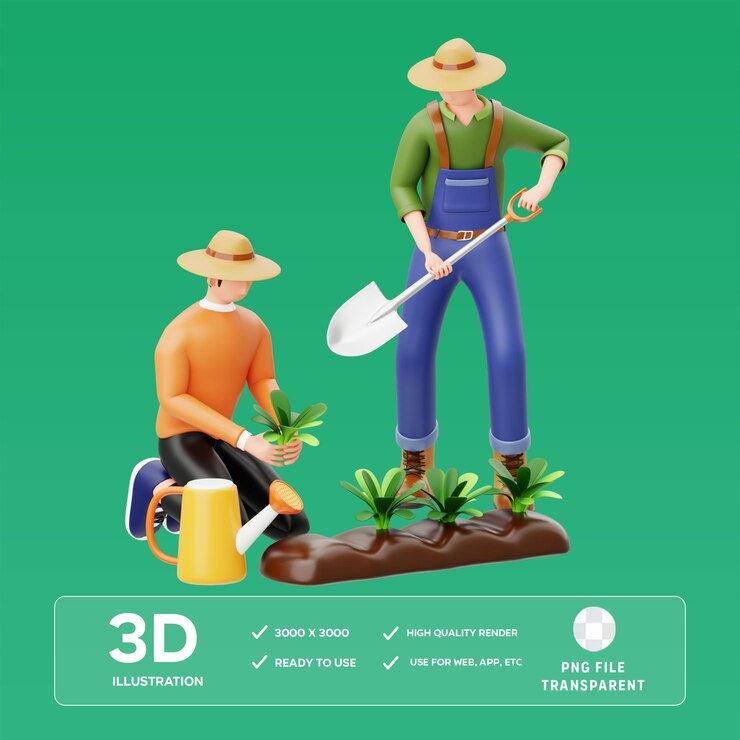 PSD 3d-иллюстрация общественных садов psd