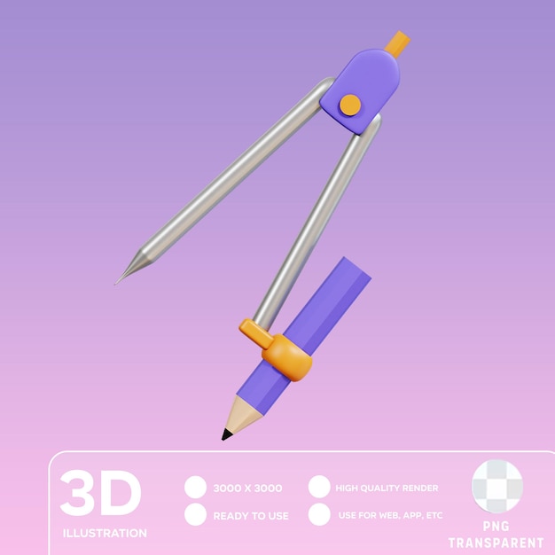 PSD psd compass 3d illustration