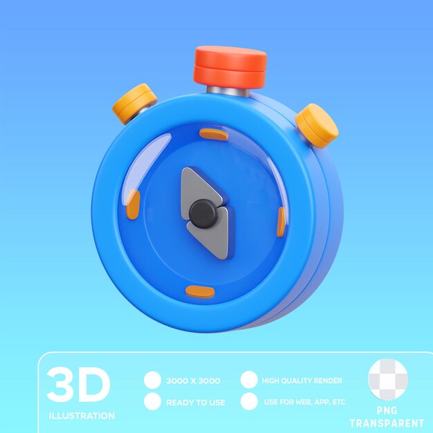 PSD Иллюстрация psd compass 3d