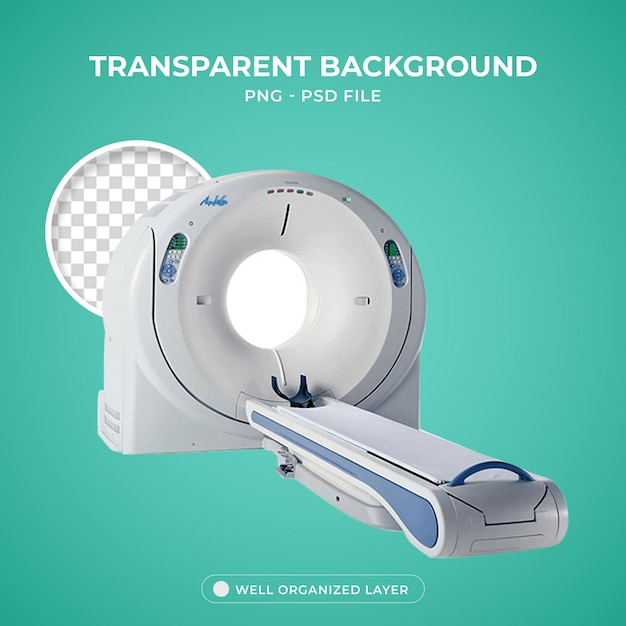 Psd Computertomografie Medische apparatuur Transparante achtergrond met 3D hersenelement Object