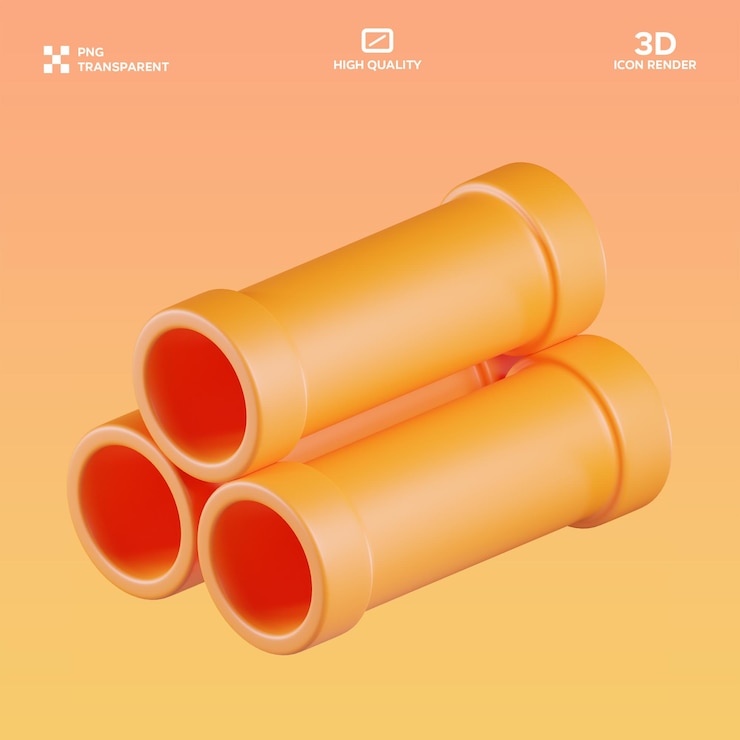 PSD psd 施工管道 3d 插图