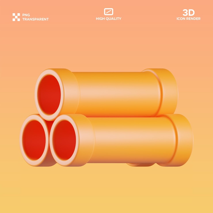 PSD psd 施工管道 3d 插图