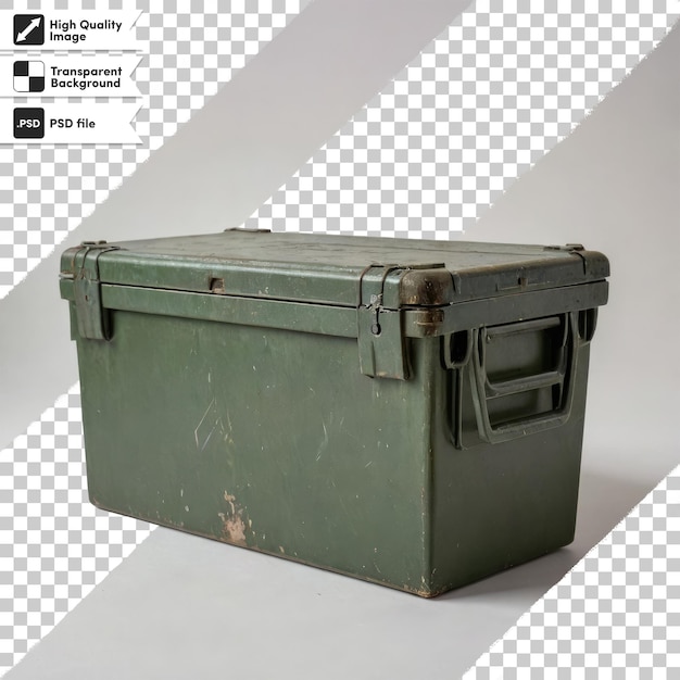 Psd container filled with bullets on transparent background with editable mask layer