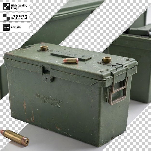 PSD psd container filled with bullets on transparent background with editable mask layer