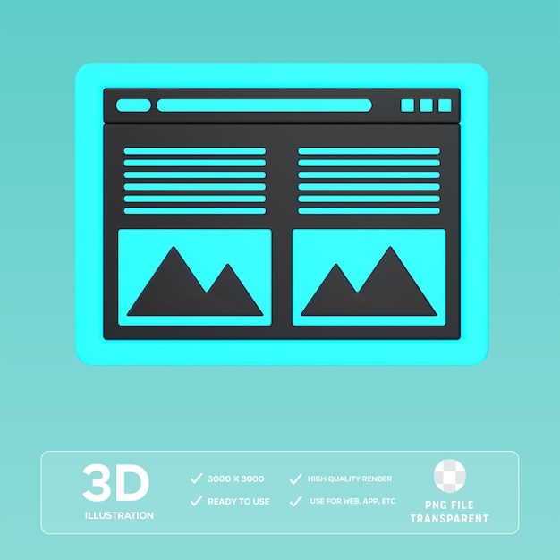 PSD content 3D Illustration