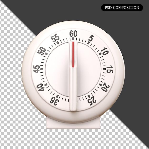 PSD psd cook timer изолированный 3d-рендер