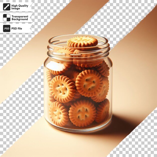 PSD psd cookies in a jar on transparent background