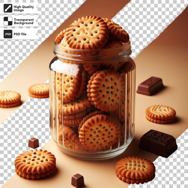 Psd cookies in a jar on transparent background