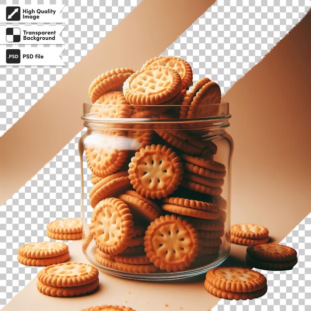 PSD psd cookies in a jar on transparent background