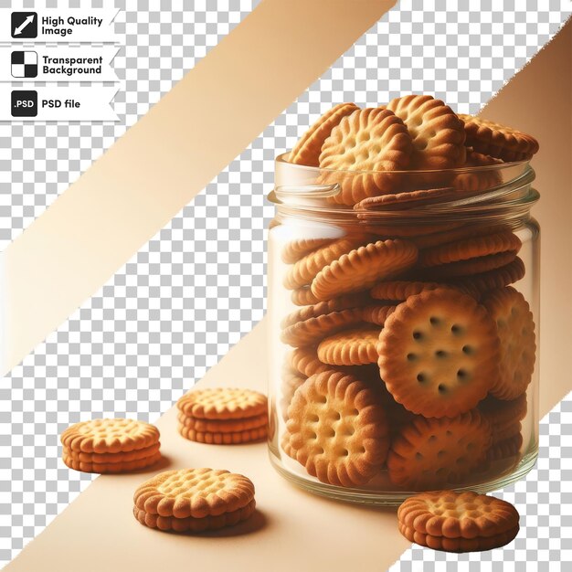 PSD psd cookies in a jar on transparent background