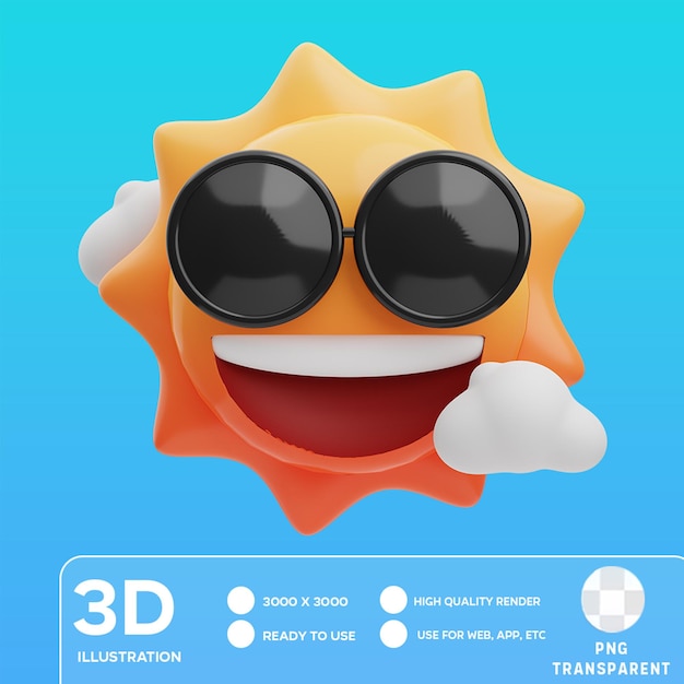 PSD psd cool sun 3d illustration