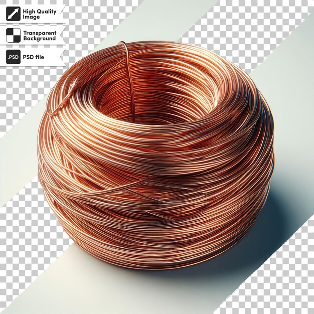 PSD psd copper wire bundled alone on transparent background with editable mask layer