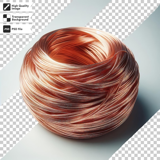 PSD psd copper wire bundled alone on transparent background with editable mask layer