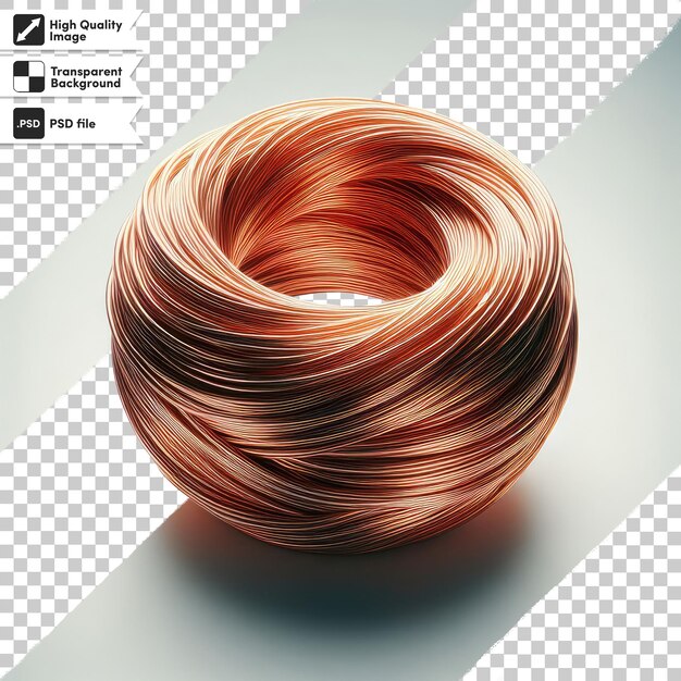 PSD psd copper wire bundled alone on transparent background with editable mask layer