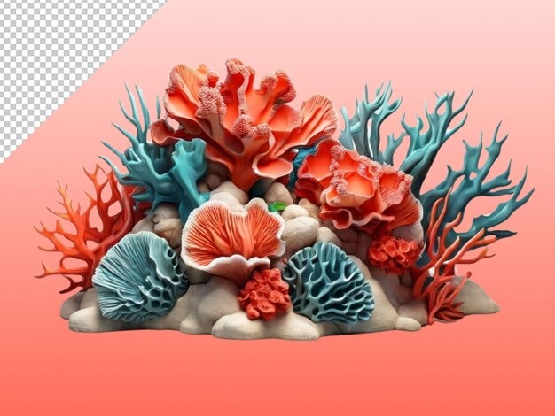 Psd of a corals on transparent background