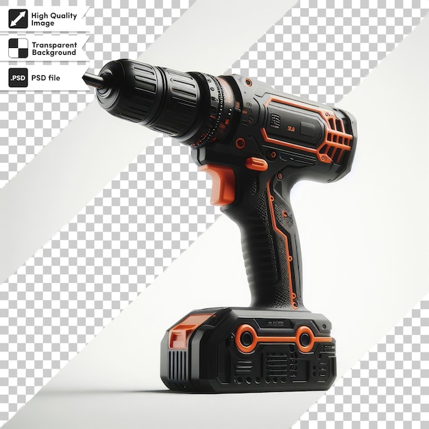 Psd cordless drill isolated on transparent background