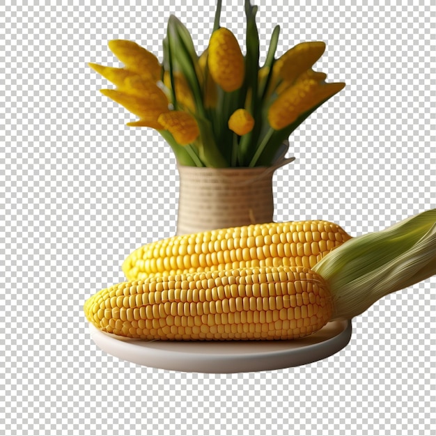 PSD psd кукуруза изолирована на прозрачном фоне с пространством для копирования