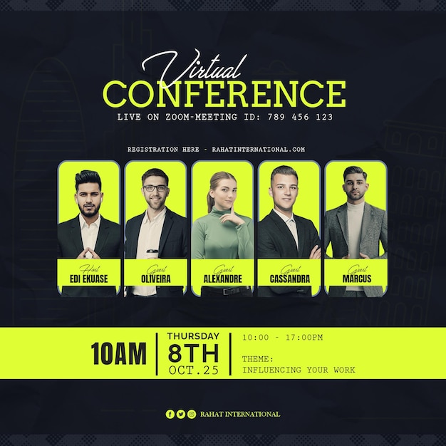 PSD Corporate Conference Social Media Design sjabloon