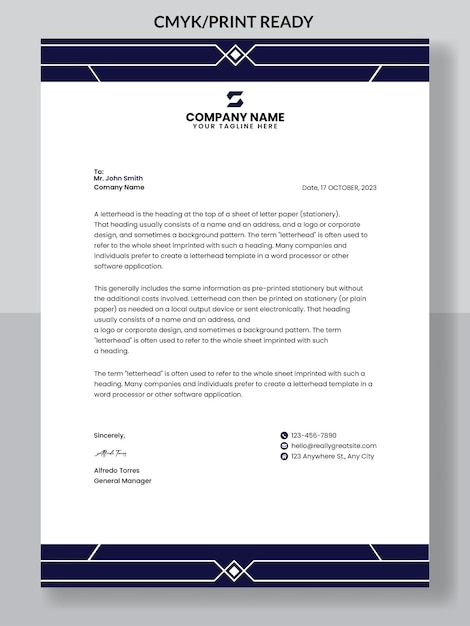 Psd corporate letterhead design template