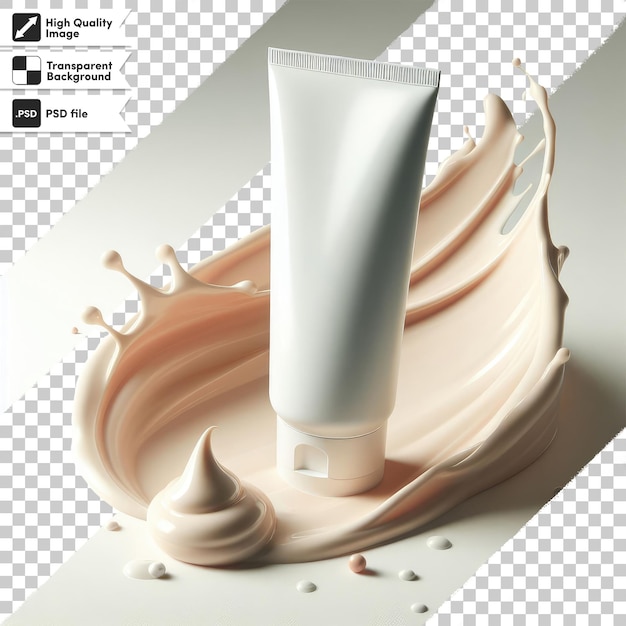 PSD psd cosmetische buiscrème mockup op doorzichtige achtergrond met bewerkbare maskerlaag