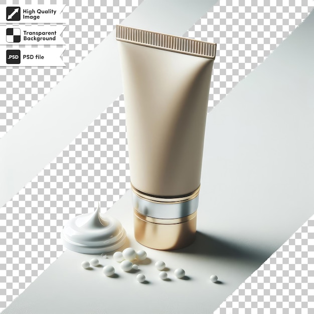 PSD psd cosmetische buiscrème mockup op doorzichtige achtergrond met bewerkbare maskerlaag