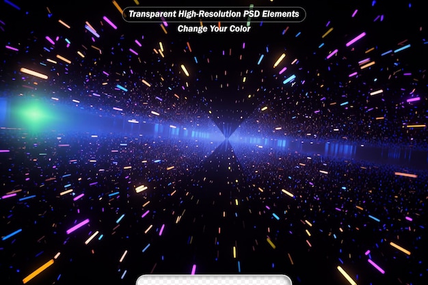 PSD psd cosmic environment with millions of colorful bright lights