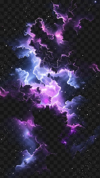 PSD psd cosmic galaxy cloud met swirling nebulae en sparkling star y2k neon glow t-shirt tattoo ink art