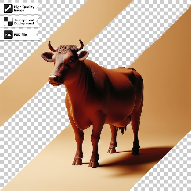 PSD psd cow with horns on transparent background