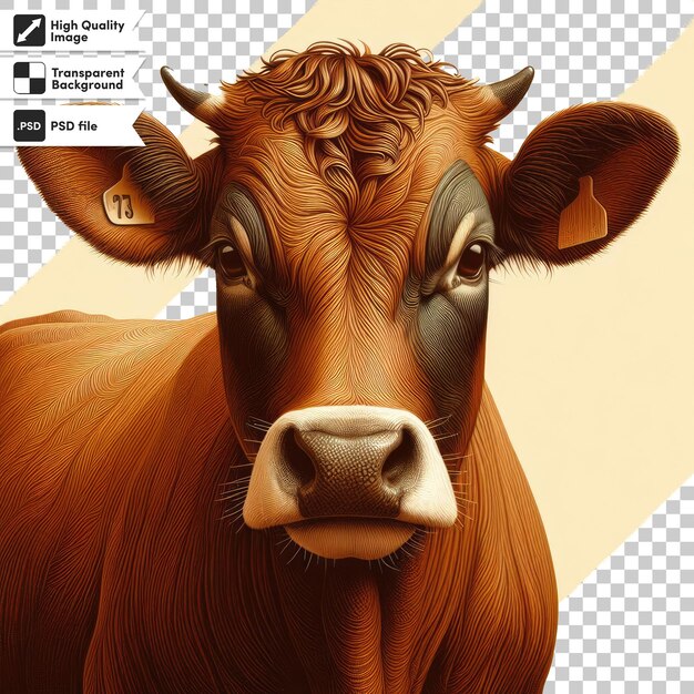 PSD psd cow with horns on transparent background