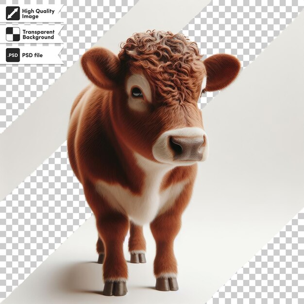 Psd cow with horns on transparent background