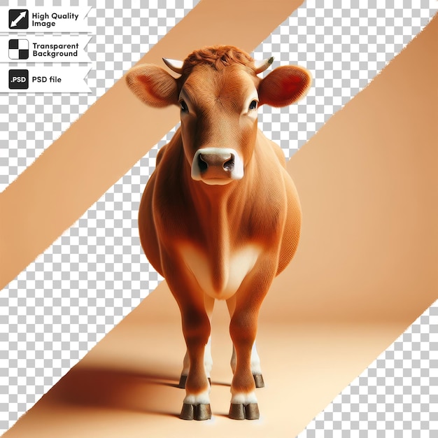 PSD psd cow with horns on transparent background