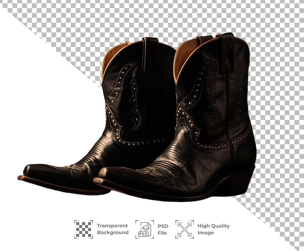 PSD psd cowboy boots geïsoleerd op een doorzichtige achtergrond