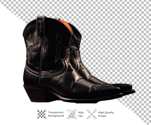 Psd cowboy boots isolated on transparent background